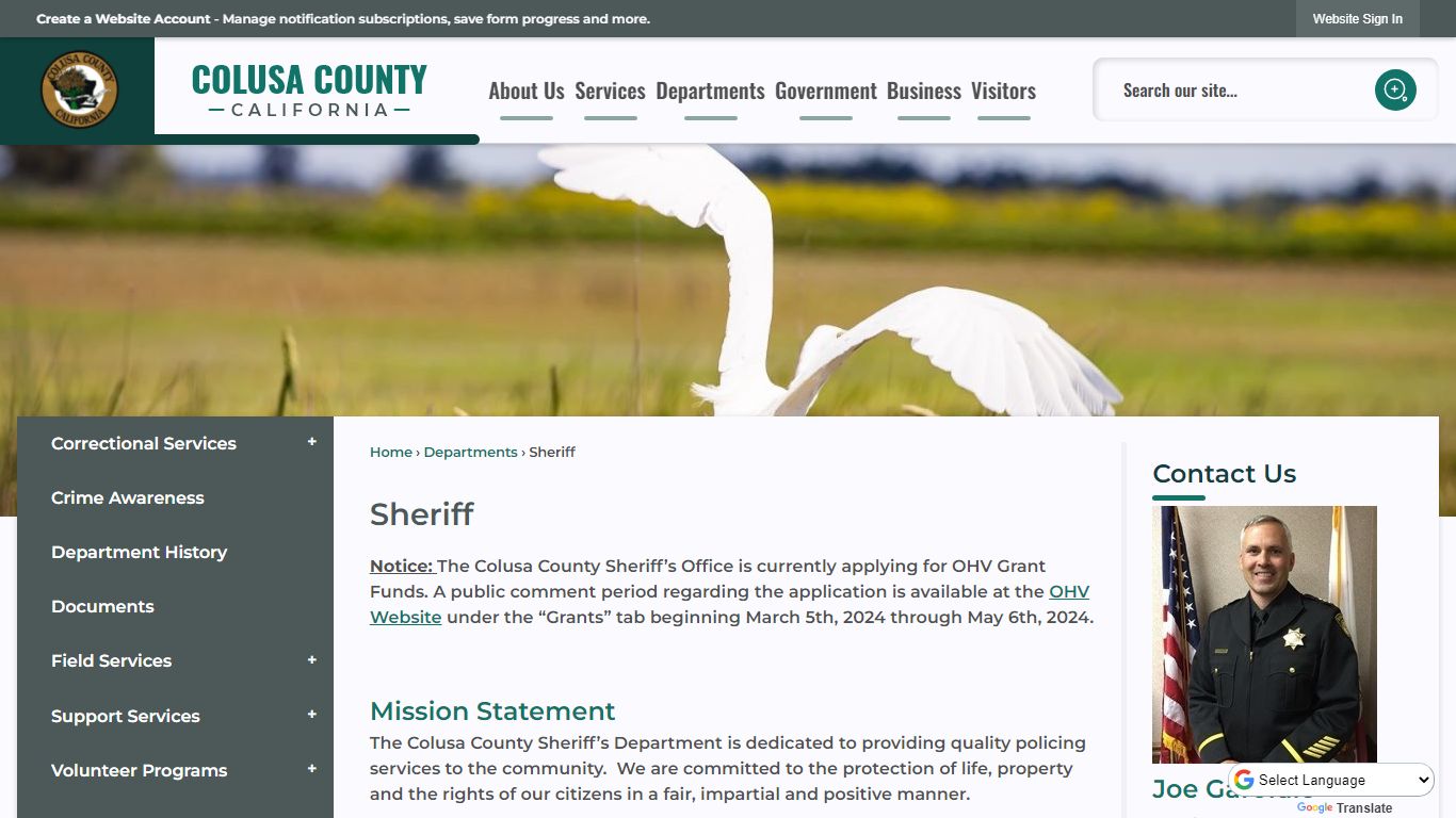 Sheriff | Colusa County, CA - Official Website